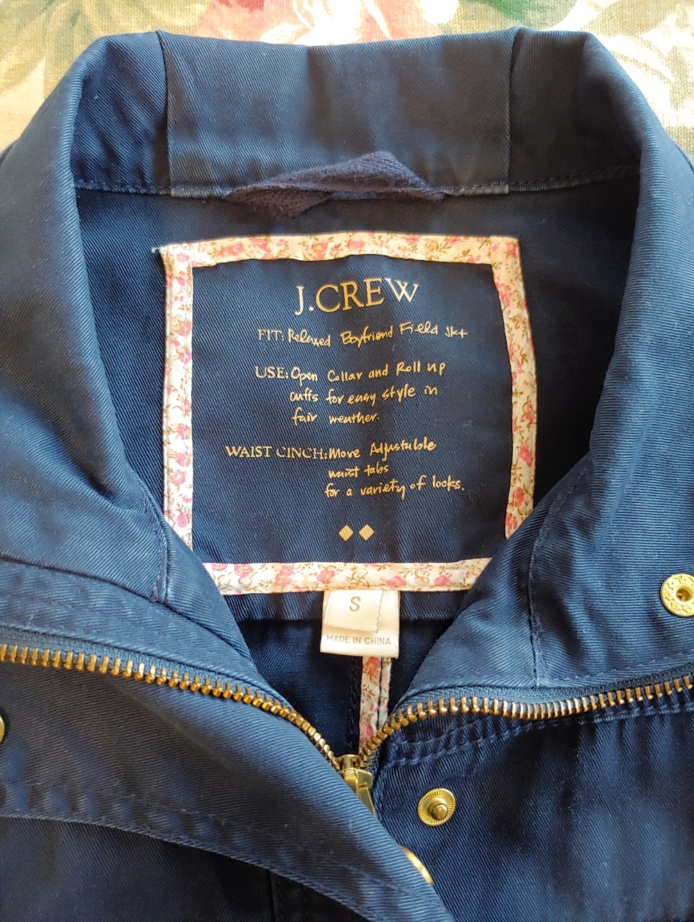 J. Crew Relaxed Field Boyfriend Jacket with Gold Hardware Navy Women's Small - Picture 6 of 16